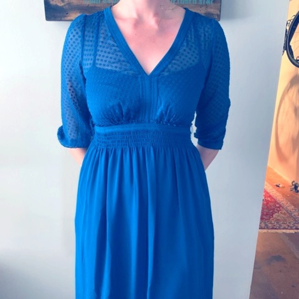 Anthropologie Blue Dotted Dress